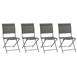 Lot De 4 Chaises De Jardin En Aluminium Pliables Anthracite Axant - Hespéride