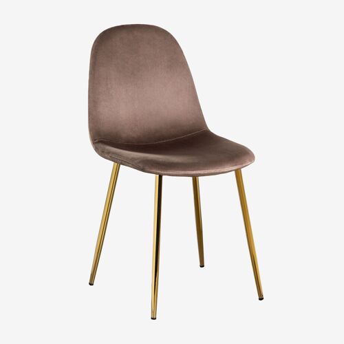 Chaise de salle à manger rembourrée Glamm Doré