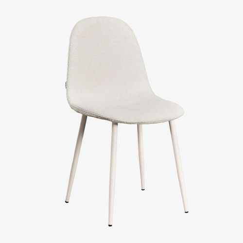 Lot De 2 Chaises De Salle À Manger En Tissu Bouclé Glamm Deluxe Beige Crème