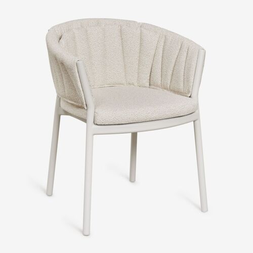 Pack De 4 Chaises De Jardin Avec Accoudoirs En Aluminium Et Tissu Roderise