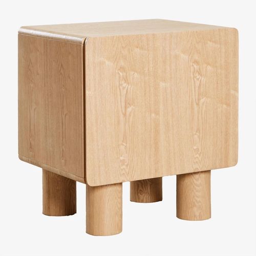 Table De Chevet Gumeri En Mdf Et Placage Bois Naturel