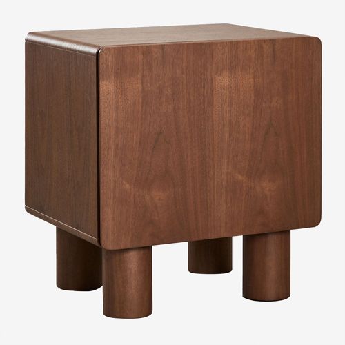 Table De Chevet Gumeri En Mdf Et Placage Bois Foncé