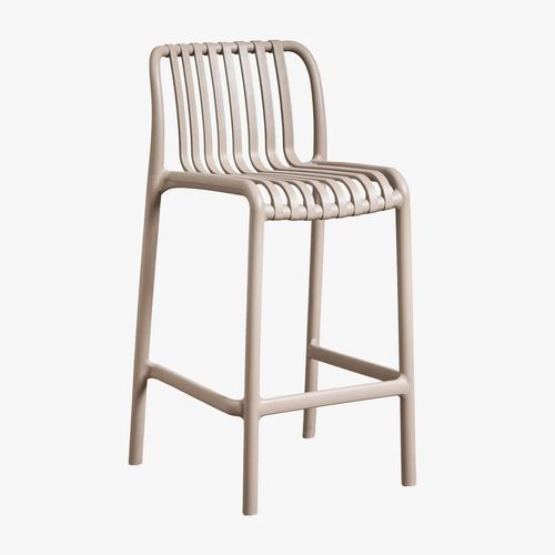 Lot De 2 Tabourets Hauts Empilables Wendell En Polypropylène Moka Brown ¿65 Cm