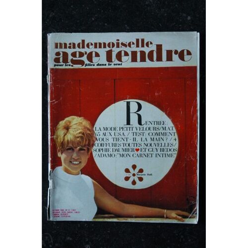 Mademoiselle Age Tendre N° 12 1965 10 Cover Marjorie Noel Sophie Daumier Guy Bedos Adamo Kiki Caron Beatles Help