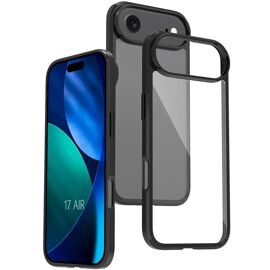 Coque Pour Iphone Air, Protection Antichoc Silicone Noir Avec Dos Transparent En Pc Rigide - Efconnection