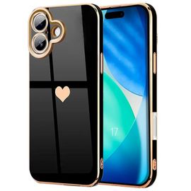 Coque pour iPhone 17, Protection Silicone Souple Slim Antichoc avec Motif Coeur - Noir - EFConnection