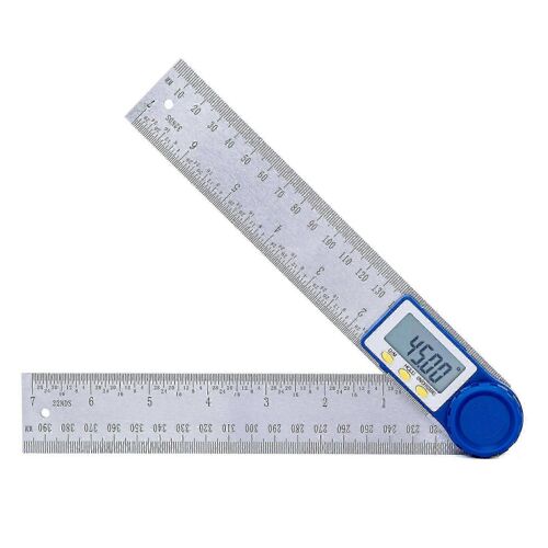 Rapporteur d'angle numérique XHX,équerre en acier inoxydable pour le travail du bois et le biseautage,plage de mesure à 360°