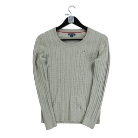 Reconditionné - Pull Tommy Hilfiger Torsadé - Taille M - Femme - Gris