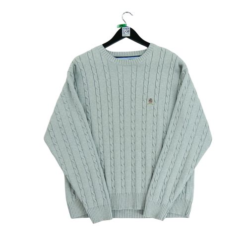 Reconditionné - Pull Tommy Hilfiger Torsadé - Taille Xl - Homme - Gris