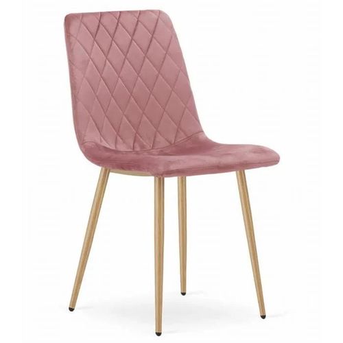 Chaise Komodee Scanno - 1 Pieces - Rose Tapisser En Velours 53 X 45 X 89 Cm
