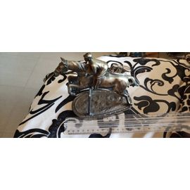 Rare Vintage Sculpture Cheval Jockey Briquet