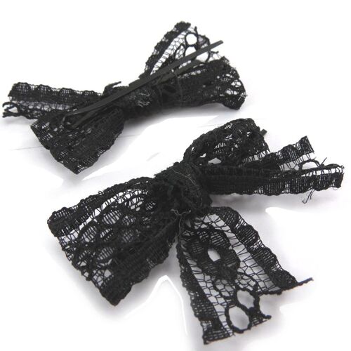 Promotion ! Barrettes Créateur 'carmen' Dentelle Noir - 55x4 Mm