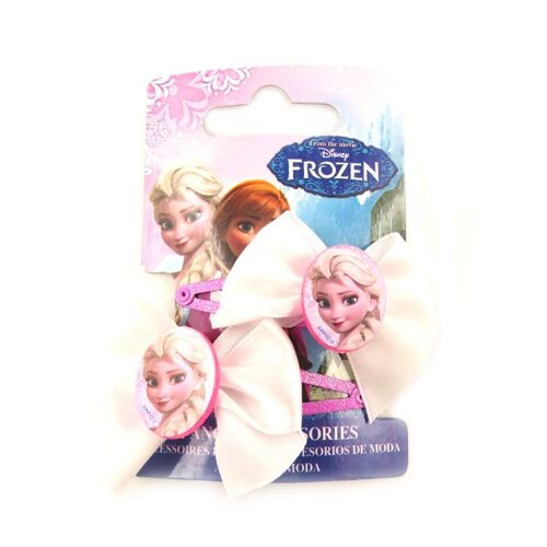 Promotion ! Paire De Barrettes 'frozen - Reine Des Neiges' Rose