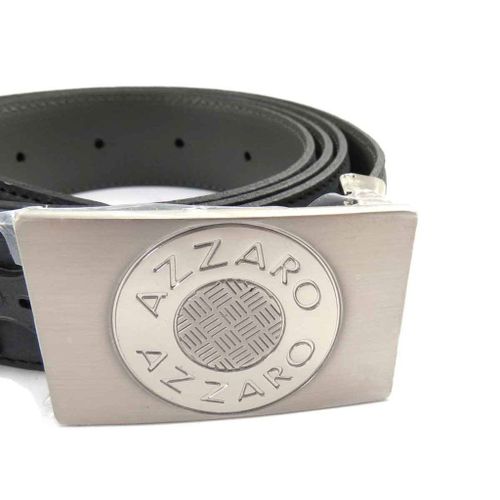 Promotion ! Ceinture Cuir 'azzaro' Noir Vintage - 30 Mm