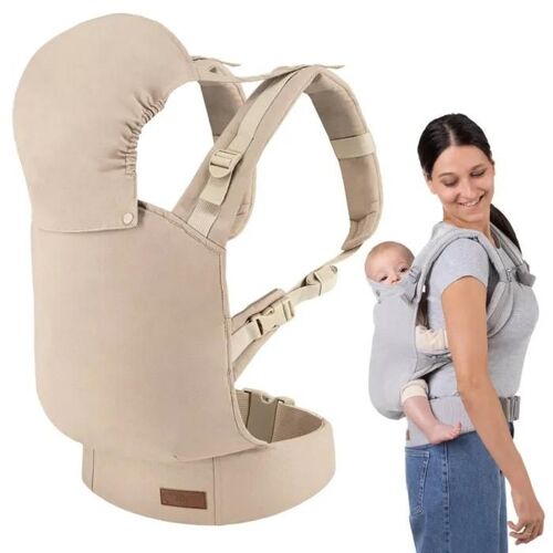 Momi Collet – Porte-Bébé Ergonomique Et Physiologique – Portage Avant / Arrière – Réglable – Jusqu’À 15 Kg – Beige