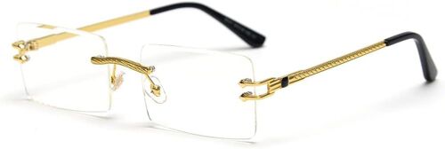 Kalanka-Lunettes De Soleil Rectangulaires Sans Monture Vert Bleu Miroir Lunettes De Soleil Femmes Uv400 Rétro Hommes Nuances Teintées