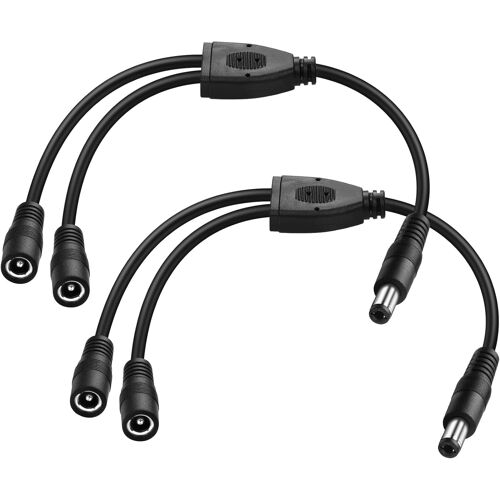 DC 5.5x2.5mm 1 mâle 2 Femelle Alimentation Splitter câble 30cm,y Splitter câble Adaptateur pour caméra CCTV DVR,Bande Lumineuse LED (Paquet de 2)