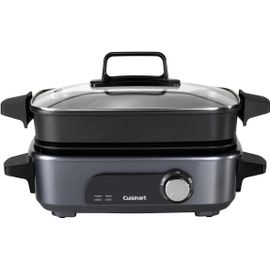 Cook In Multicuiseur 5 En 1| Griller, Saisir, Cuire À La Vapeur, Mijoter Et Mitonner | Plaques Et Casseroles Antiadhésives Et Interchangeables | Empilables, Rangement Facile | Gris[APP8808871]