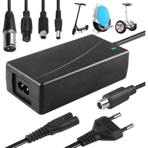 Asfasfq-Chargeur Trotinette Electriqu, 42v 2a Chargeurs De Scooter Avec 4 Connecteurs Universel Chargeur, Trottinette Électrique, Chargeur De Batterie Pour Batterie Scooter Électrique,Hoverboard (Eu)
