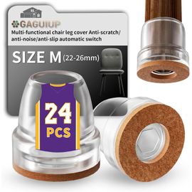 Lot De 24 Protections De Sol Antidérapantes À Changement Automatique Pour Pieds De Chaise,Lit,Chaise,Meubles,Tabourets De Bar (2,5 Cm,Transparent)
