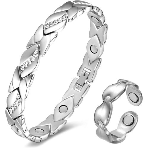 Ytseazn-Bracelet Magnétique Pour Femme Bracelet Magnétique Cuivre Pour 3500 Gauss Par Aimant Bague Ouverte Magnétique Fête Des Mères Bijoux Cadeau Pour Femme