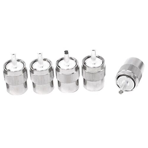 5pcs connecteur uhf mâle pl259 prise soudure rg58 rg142 lmr195 rg400 câble argent (enchevêtrement)-yuhao