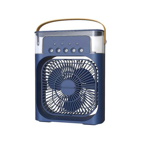 Ventilateur de climatisation portable Refroidisseur d'air humidifié 3 en 1 avec ventilateur de lumière LED 7 couleurs 3 vitesses de vent