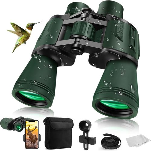 Jumelles 20X50 Pour Adultes, Jumelles Étanches Hd Avec Prisme Bak4 Et Objectif Fmc, Portables Télescope Pour L'Observation Des Oiseaux, Football, L'Escalade Et Les Concerts[Z6]
