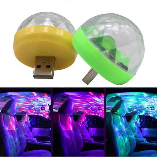 Voiture Usb Lumière Ambiante Dj Rgb Mini Musique Colorée Son Led Apple Interface Usb Ambiance Fête De Noël Intérieur Dôme Coffre Lampe
