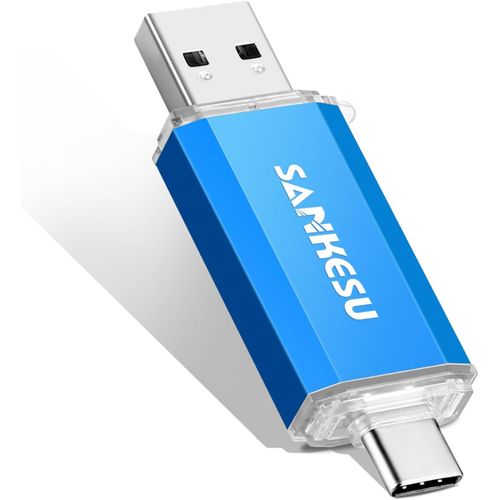 SUBZONAL-Clé USB 3.0 USB C 512 Go - Clé USB A et type C OTG - Double mémoire pour PC/tablette/ordinateur portable/téléphone portable de type C (bleu)