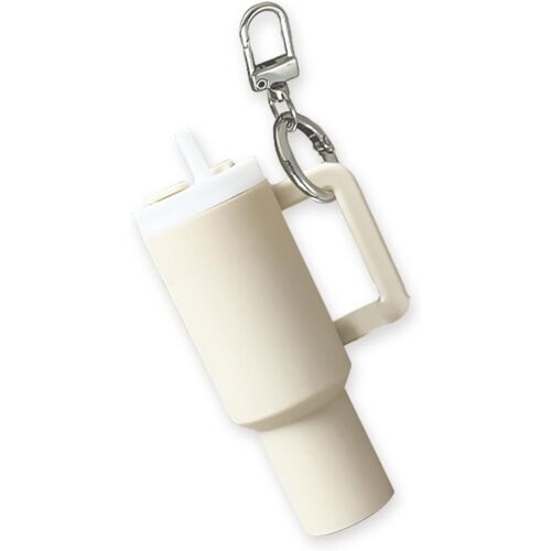 KAL-Mini Porte-Clés Kawaii Stanley Cup Accessoires, Gobelet Stanley, Accessoire, Porte-Clés, Personnalisé, Pour Sacs À Main, Porte-Monnaie, Porte-Clés Mignon Pour Les Fans De Stanley Cup (Blanc Laite