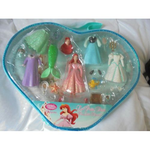 Coffret Ariel Petite Sirène Mini Poupée Disney Disneyland Paris + Accessoires Pochette Coeur Neuf