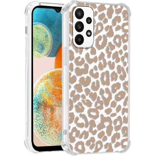 SJZG-Transparente Coque Pour Samsung Galaxy A23 5G, Léopard Aesthetic Motif Étui Mignon Design Housse Pour Filles, Silicone Cover Antichoc Anti-Rayures Bumper Case Pour Samsung A23 5G 6,6"", Gris