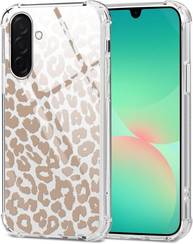 SJZG-Transparente Coque Pour Samsung Galaxy A26 5G, Léopard Aesthetic Motif Étui Mignon Design Housse Pour Filles, Silicone Cover Antichoc Anti-Rayures Bumper Case Pour Samsung A26 5G 6,64"", Gris