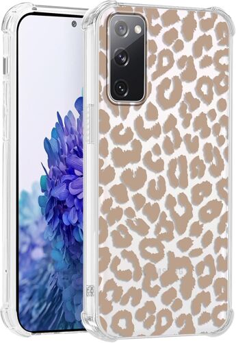 SJZG-Transparente Coque Pour Samsung Galaxy S20 Fe 4G/5G, Léopard Aesthetic Motif Étui Mignon Design Housse Pour Filles, Silicone Cover Anti-Rayures Bumper Case Pour Samsung S20 Fe 6,5"", Gris