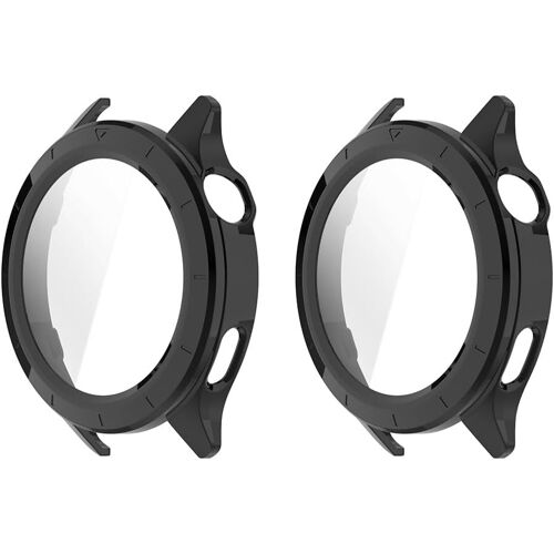 Loranka-Paquet De 2 Coque Bumper Compatible Avec Xiaomi Watch S4 Coque Avec Protection En Verre Trempé Boîtiers Étui De Protection Watch Case.(Noir)