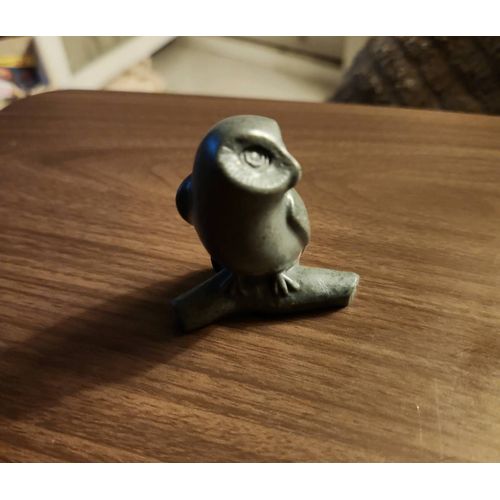 T.Earl Chouette /Hibou Sculpture Marbre Noir Art Moderne Signé