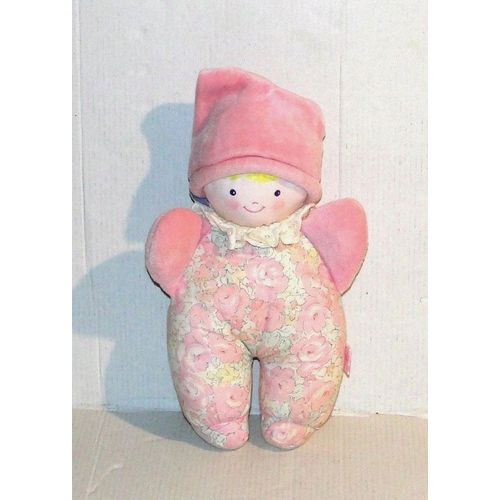 doudou lutin corolle poupée rose fleurie dentelle