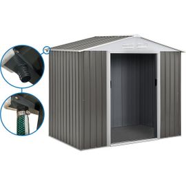 Abri Jardin Métal "Dallas"- 4.07 M² Avec Gouttière - Taupe