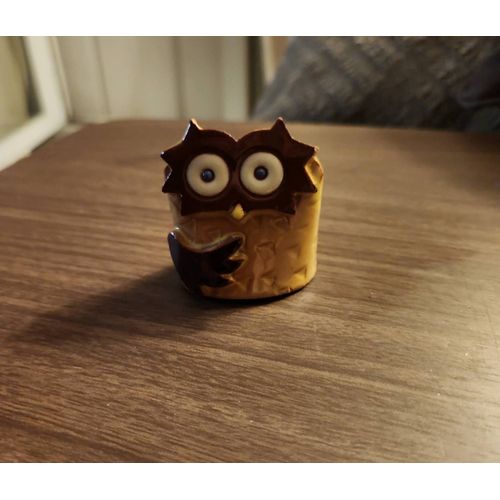 Superbe Hibou Clochette En Céramique