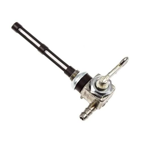 Robinet Essence Avec Levier Aluminium Chromé Mobylette Mbk 51 Filetage M10 Carburant Réservoir D52 D75