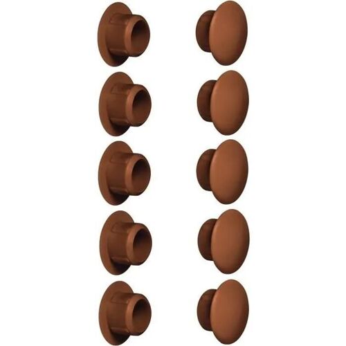 Cache trou - CYCLINGCOLORS - 10mm - Marron brun RAL 8007 - Lot de 10 - Plastique