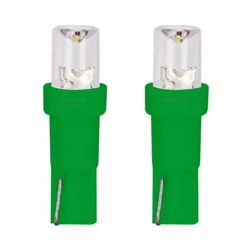2x Ampoule Led 12v 1.2w T5 W2x4.6d Wedge Vert Voiture Compteur Témoin Tuning