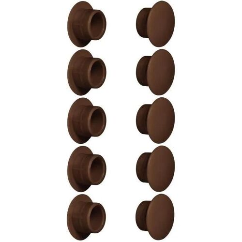 Cache trou - CYCLINGCOLORS - 12mm - Marron foncé RAL 8014 - Lot de 10 - Plastique