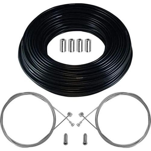 Kit Câble Gaine De Frein Vélo Noir Avant Arrière Téflon Cycle Route Vtt Course Vintage Universel