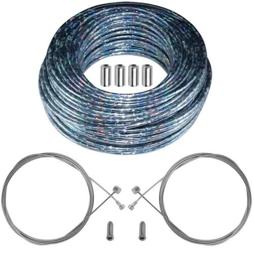 Kit Câble Gaine De Frein Vélo Argent Irisé Laser Avant Arrière Téflon Cycle Route Vtt Course Vintage Universel