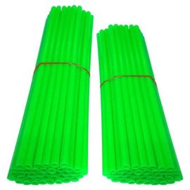 80x Couvre Rayon Vert Fluo Roue Avant Arriere Jante Tube Paille Fendue 190mm 210mm Velo Cyclomoteur Moto Cross Enduro Dirt