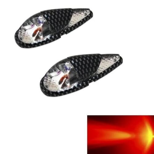 Paire De Clignotant Goutte D'eau Corps Carbone Cabochon Transparent A Ampoule Orange Pour Moto Scooter Tuning