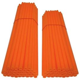 80x Couvre Rayon Orange Ktm Roue Avant Arriere Jante Tube Paille Fendue 190mm 210mm Velo Cyclomoteur Moto Cross Enduro Dirt