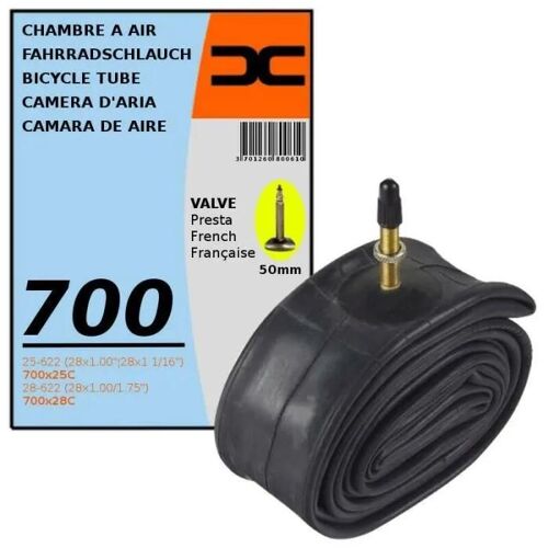 Chambre A Air Velo 700x25c 28c (25/28-622) Valve Presta 50mm Route Course